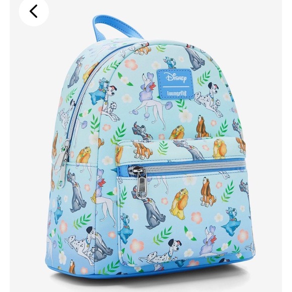 Loungefly Handbags - Loungefly Disney Dogs Mini Backpack 101 Dalmatians Lady Tramp Whimsical Blue New